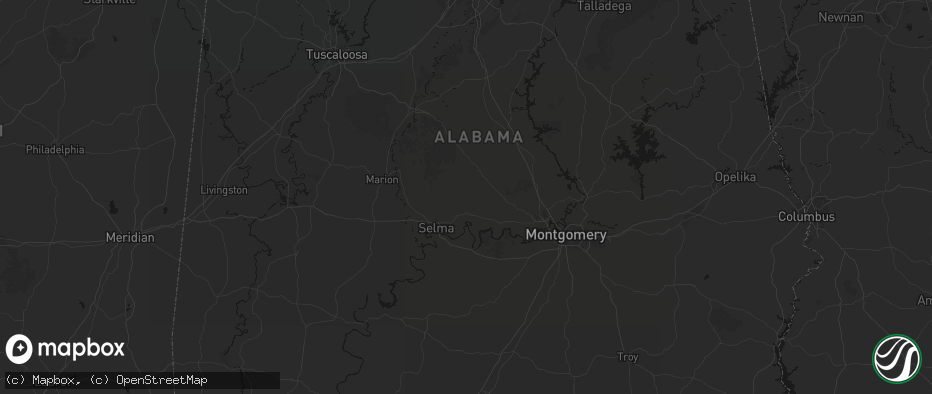 Hail map in Jones, AL on July 1, 2026