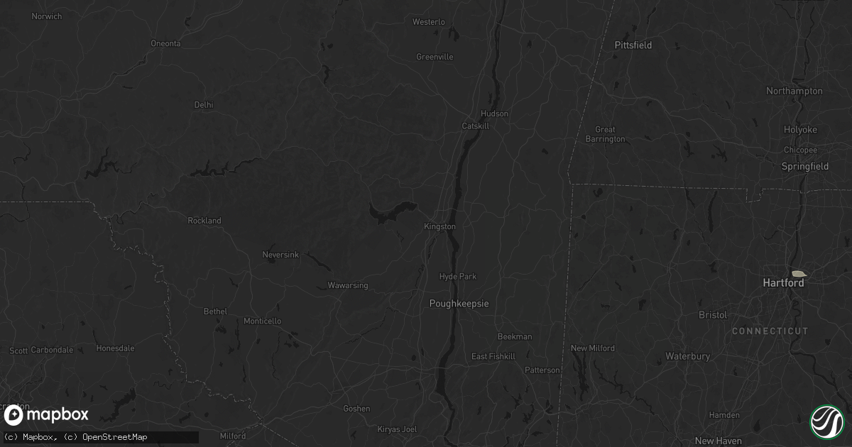 Hail map in Kingston, NY on July 1, 2026