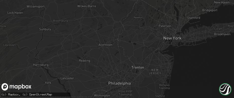 Hail map in Kintnersville, PA on July 1, 2026