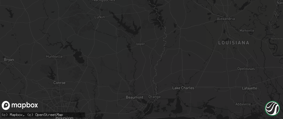 Hail map in Kirbyville, TX on July 1, 2026