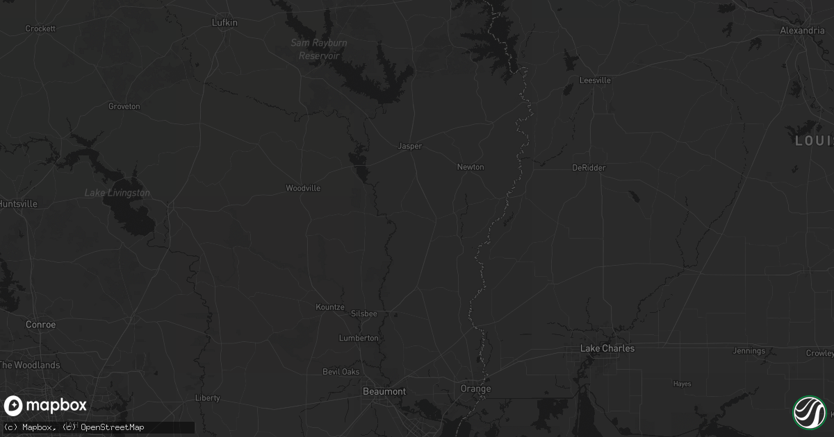 Hail map in Kirbyville, TX on July 1, 2026