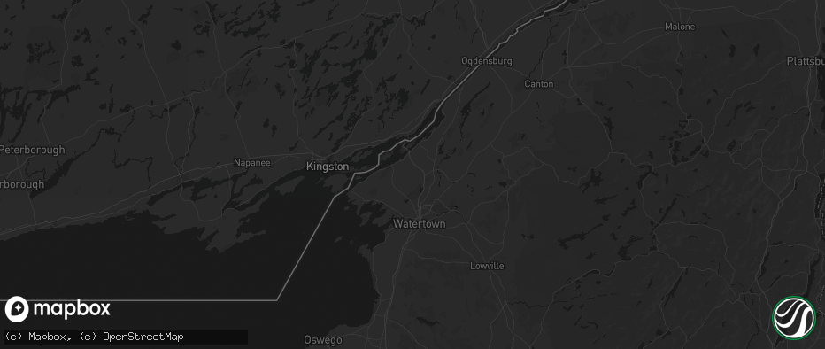 Hail map in La Fargeville, NY on July 1, 2026