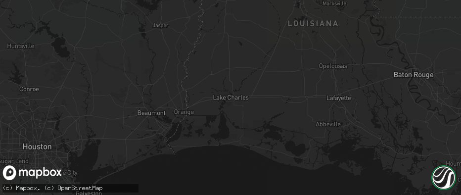 Hail map in Lake Charles, LA on July 1, 2026