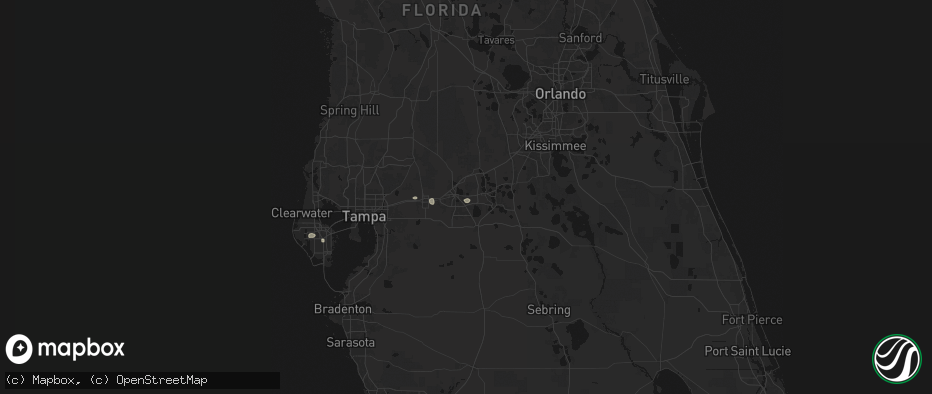 Hail map in Lakeland, FL on July 1, 2026