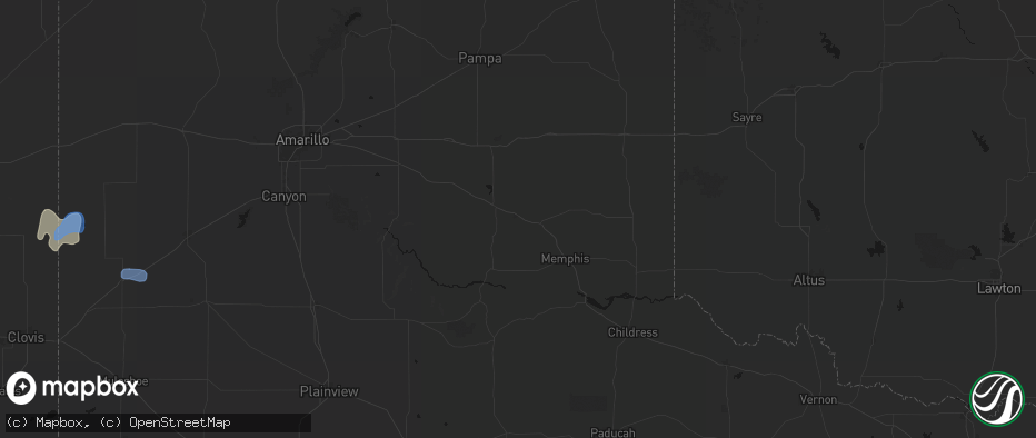 Hail map in Lelia Lake, TX on July 1, 2026
