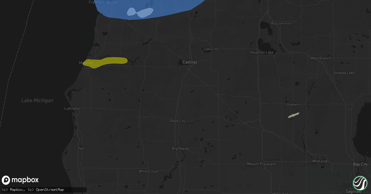 Hail map in Leroy, MI on July 1, 2026
