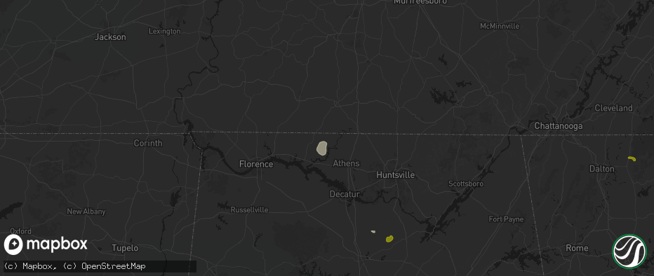 Hail map in Lester, AL on July 1, 2026
