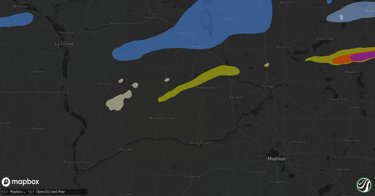 Hail map in Lime Ridge, WI on July 1, 2026