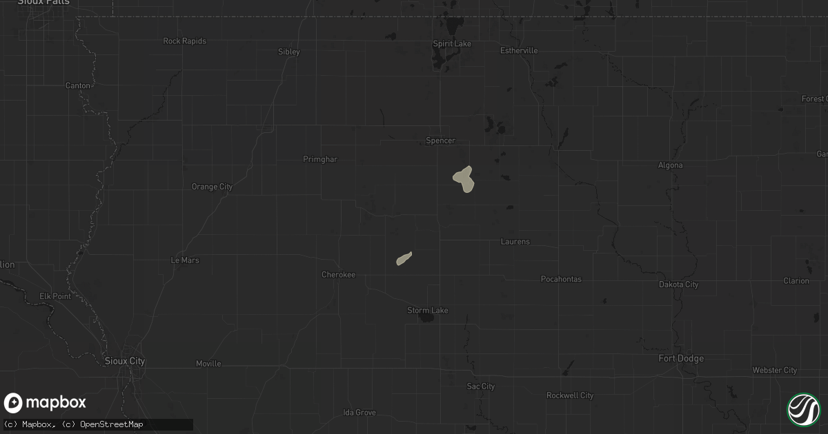 Hail map in Linn Grove, IA on July 1, 2026