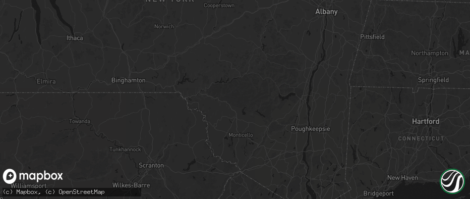 Hail map in Livingston Manor, NY on July 1, 2026