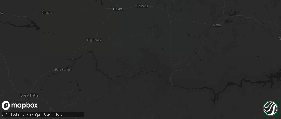 Hail map in Lloyd, MT on July 1, 2026