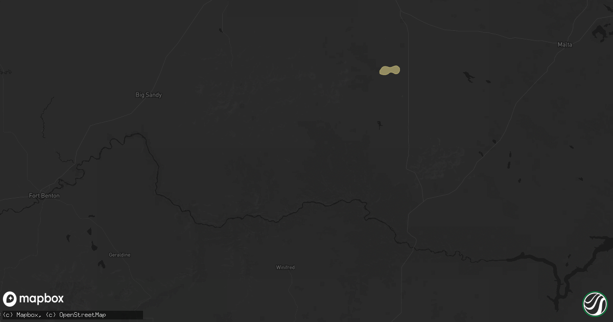 Hail map in Lloyd, MT on July 1, 2026