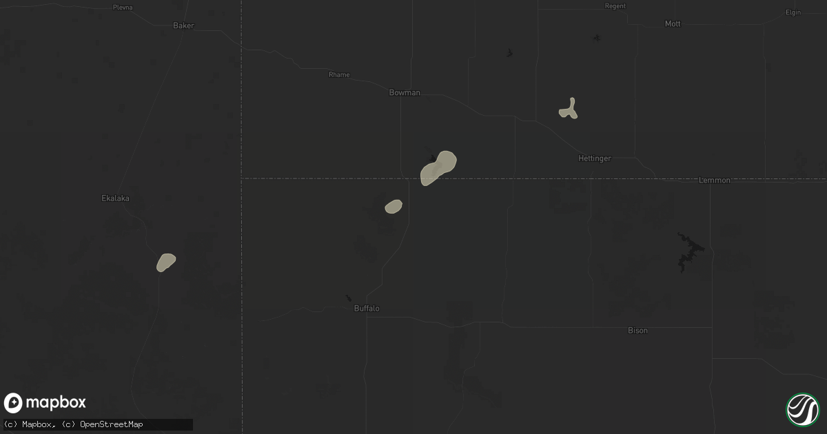 Hail map in Ludlow, SD on July 1, 2026