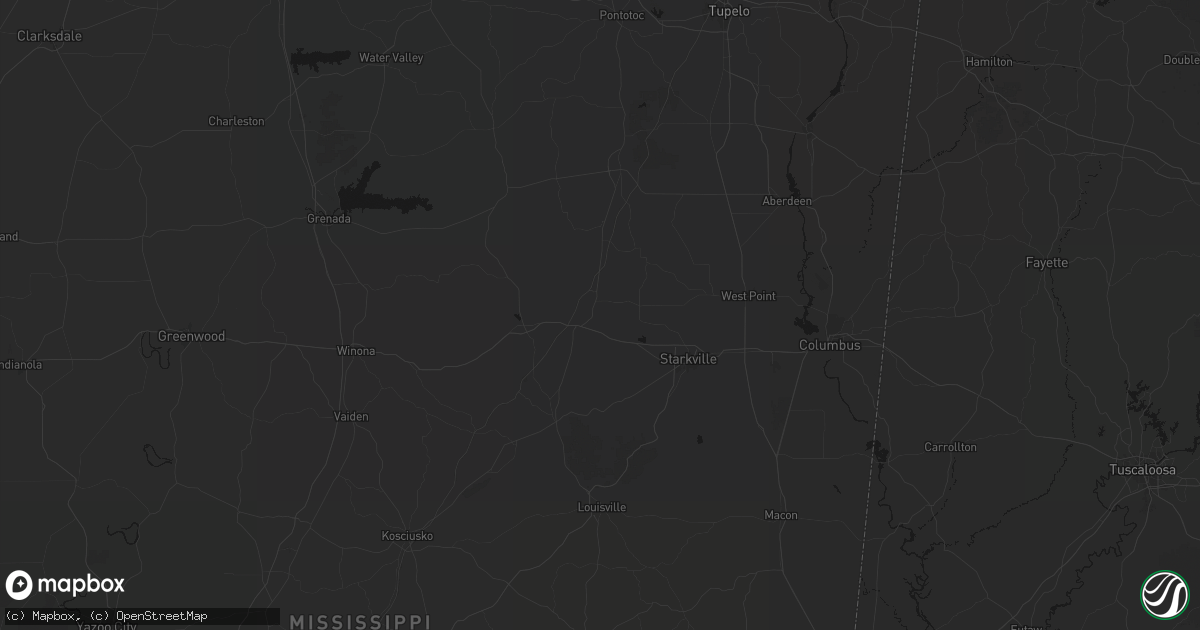 Hail map in Maben, MS on July 1, 2026