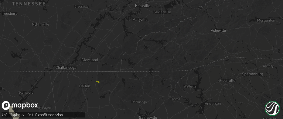 Hail map in Marble, NC on July 1, 2026
