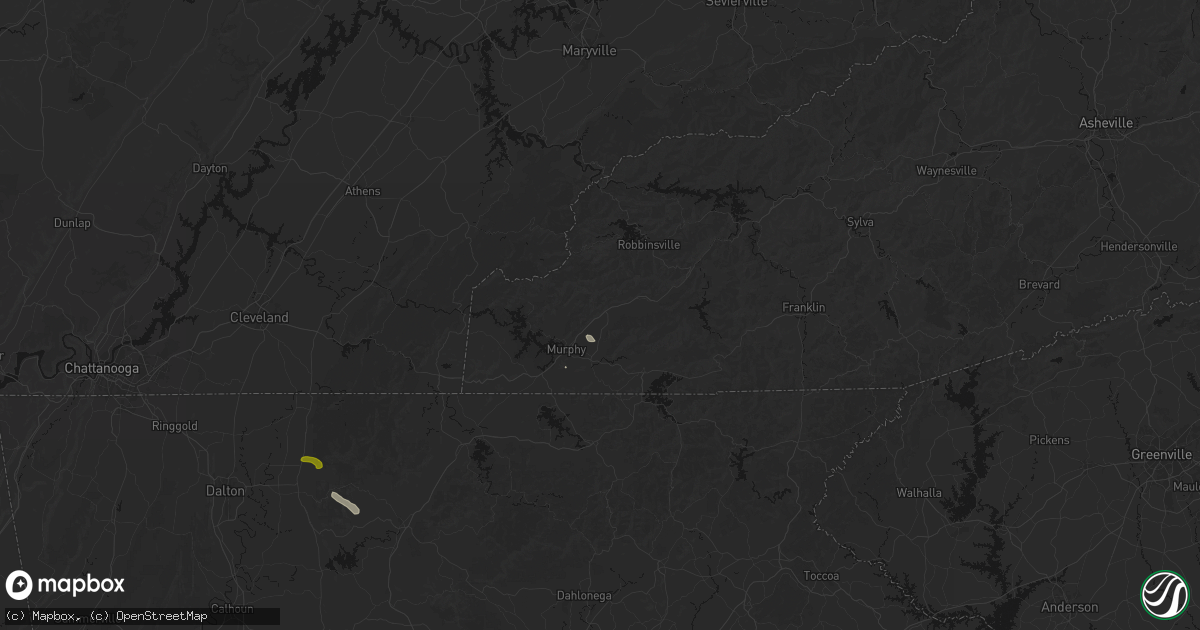 Hail map in Marble, NC on July 1, 2026