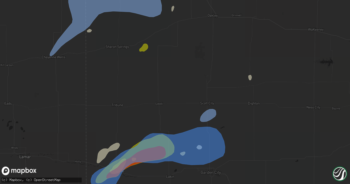 Hail map in Marienthal, KS on July 1, 2026