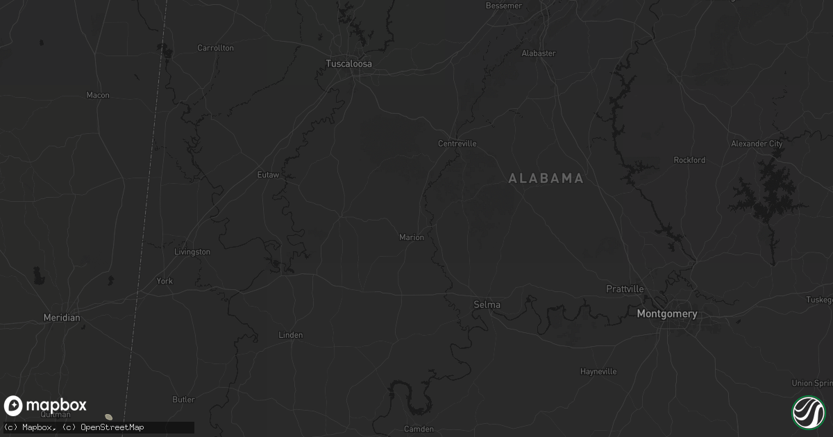 Hail map in Marion, AL on July 1, 2026
