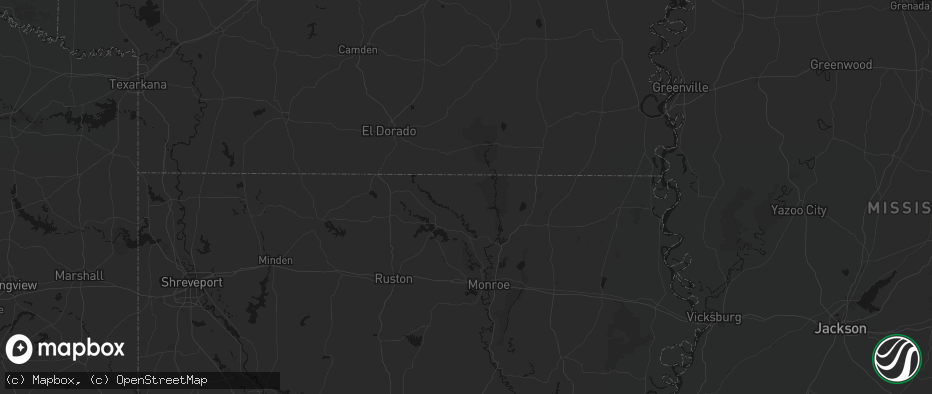 Hail map in Marion, LA on July 1, 2026