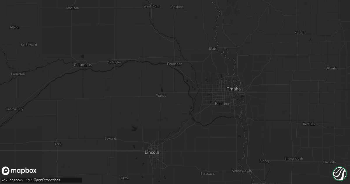 Hail map in Mead, NE on July 1, 2026