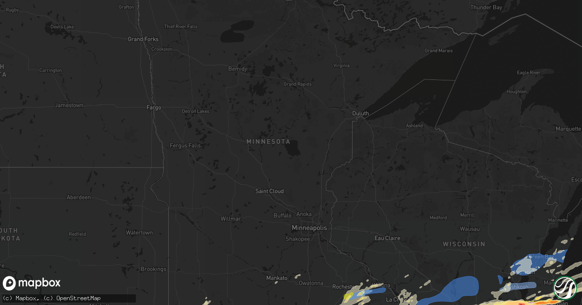 Hail map in Minnesota on July 1, 2026