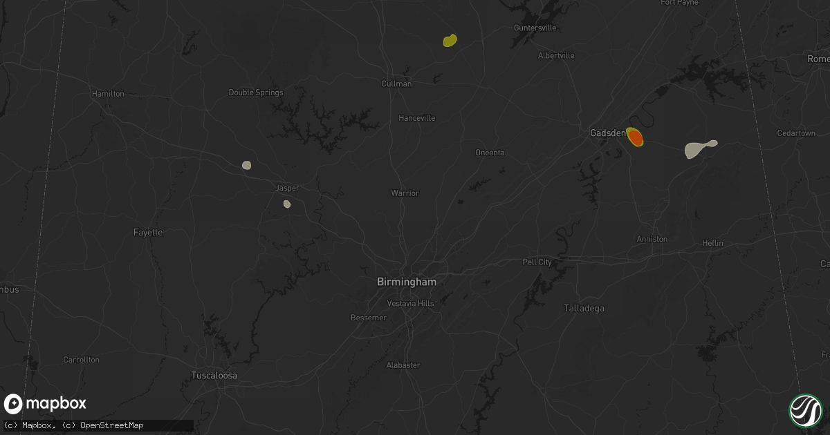 Hail map in Morris, AL on July 1, 2026