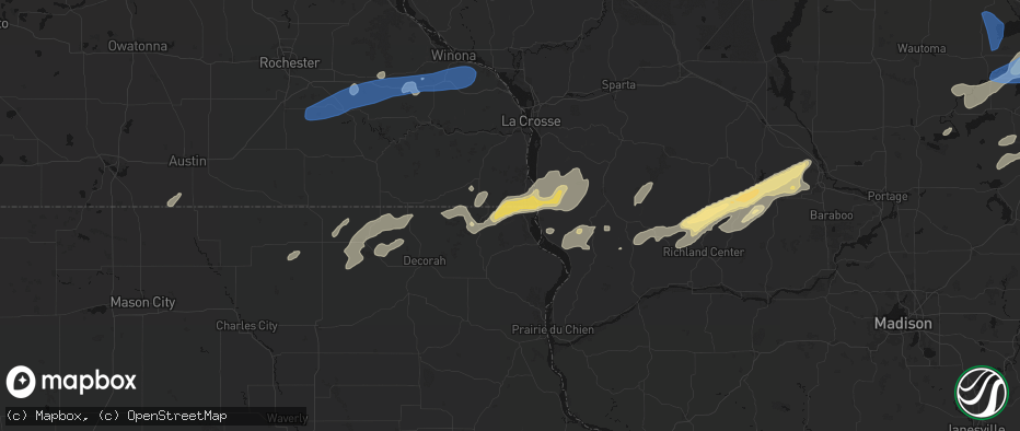 Hail map in New Albin, IA on July 1, 2026