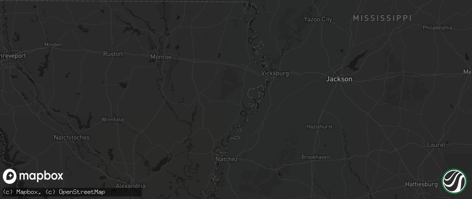 Hail map in Newellton, LA on July 1, 2026