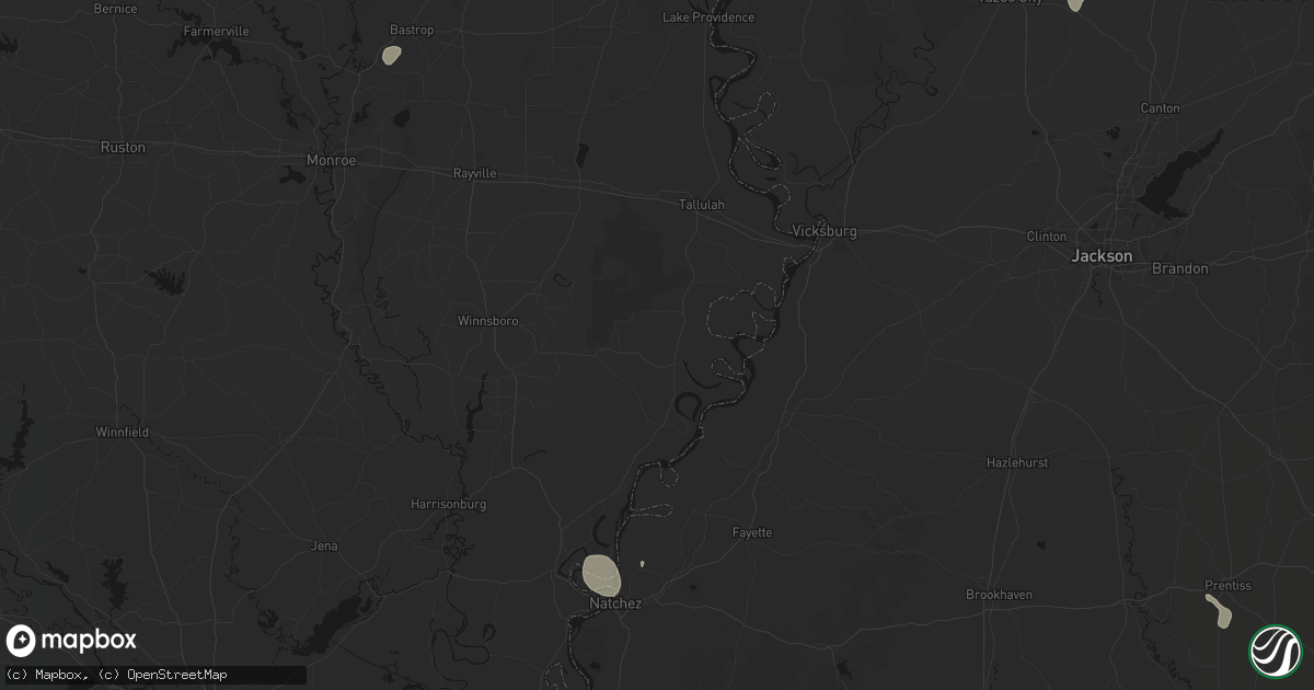 Hail map in Newellton, LA on July 1, 2026