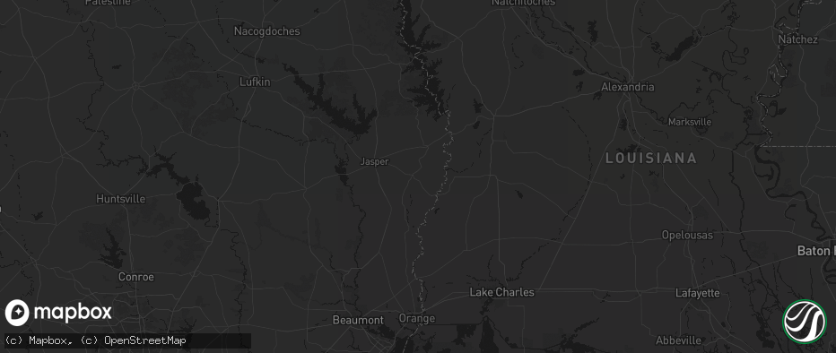 Hail map in Newton, TX on July 1, 2026
