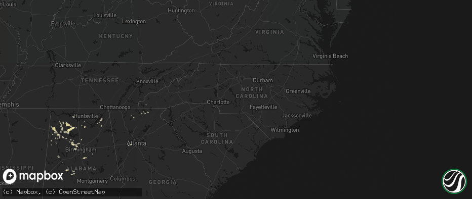 Hail map in North Carolina on July 1, 2026