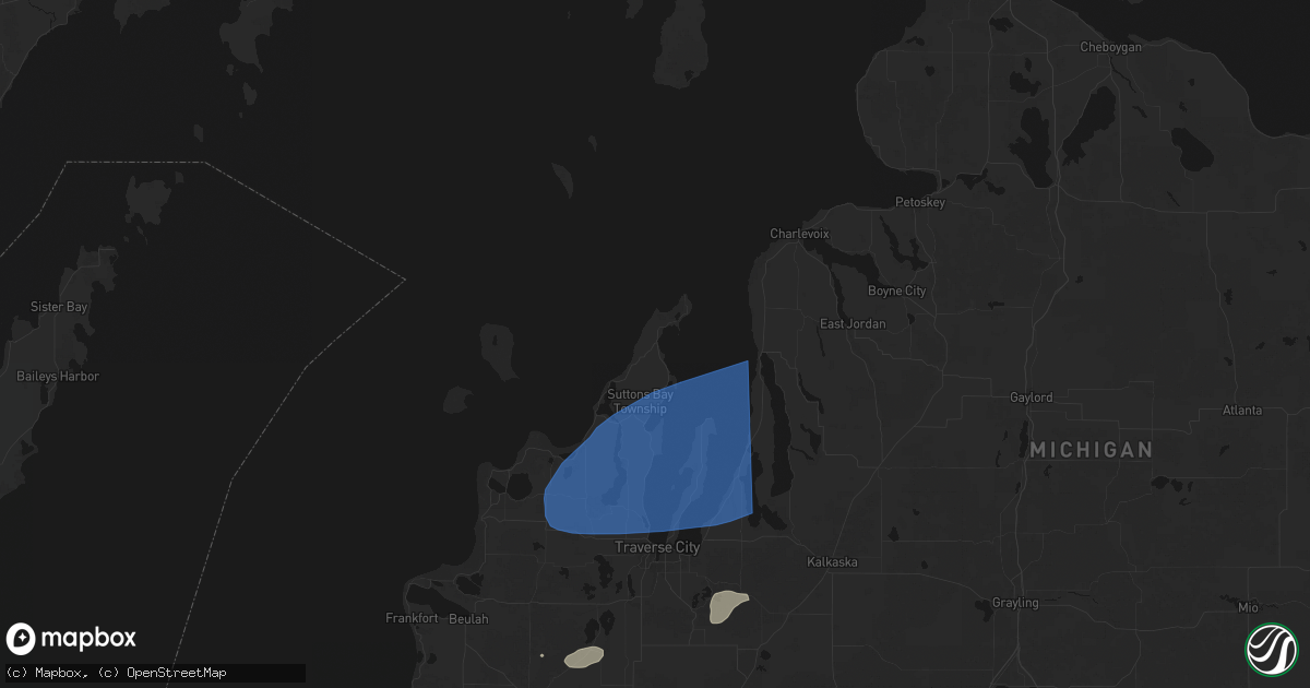 Hail map in Northport, MI on July 1, 2026