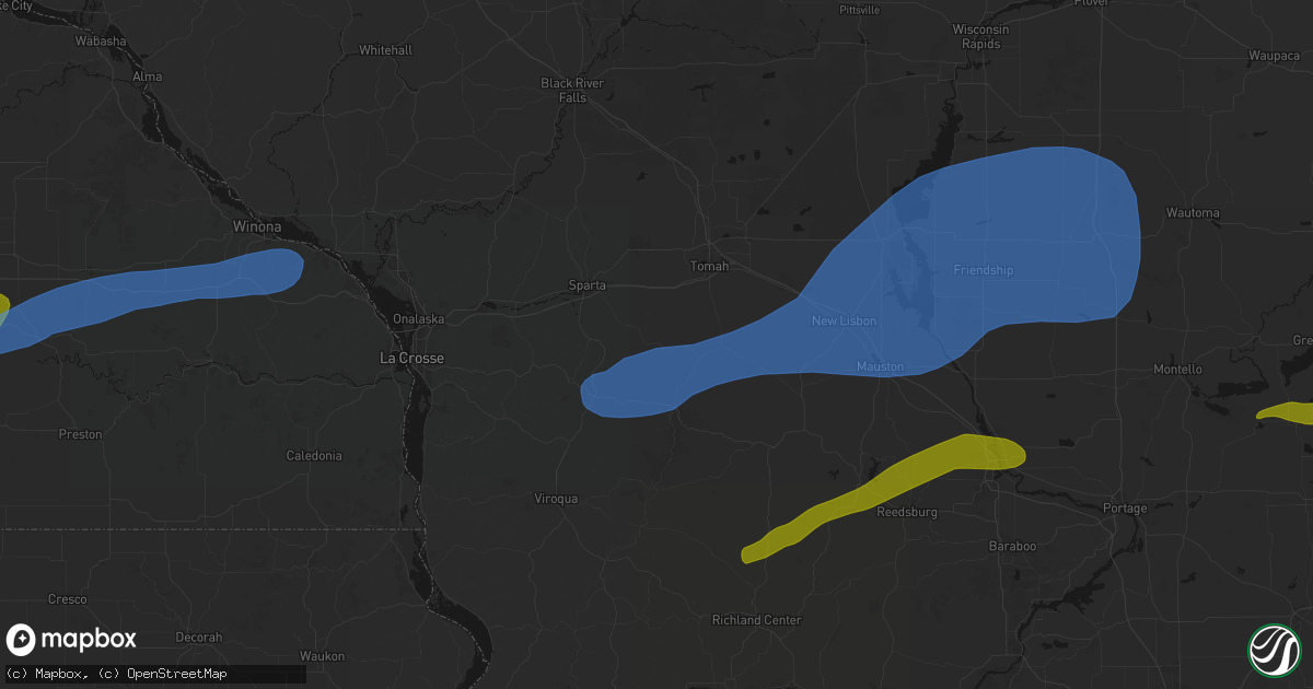 Hail map in Norwalk, WI on July 1, 2026
