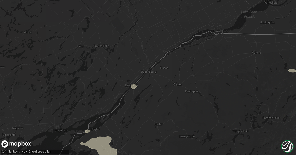 Hail map in Ogdensburg, NY on July 1, 2026