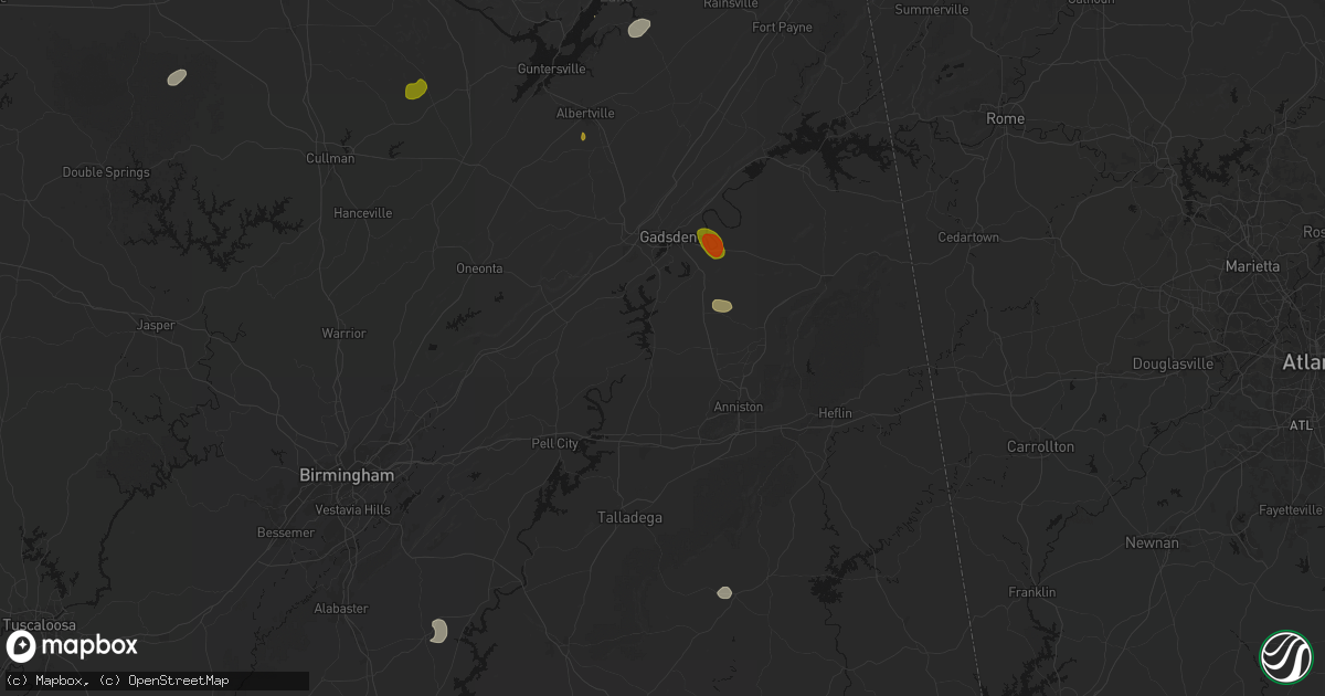 Hail map in Ohatchee, AL on July 1, 2026