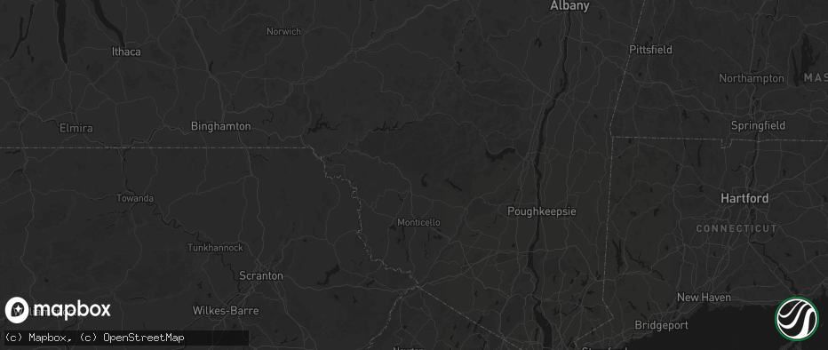 Hail map in Parksville, NY on July 1, 2026