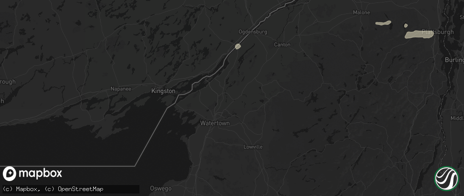 Hail map in Philadelphia, NY on July 1, 2026