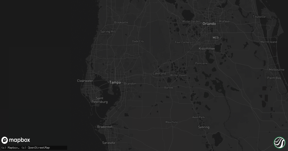 Hail map in Plant City, FL on July 1, 2026