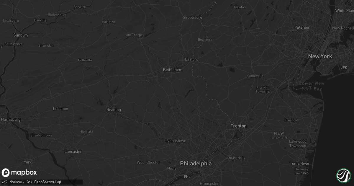 Hail map in Quakertown, PA on July 1, 2026