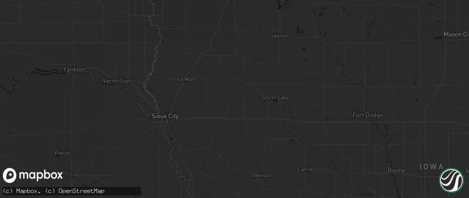 Hail map in Quimby, IA on July 1, 2026