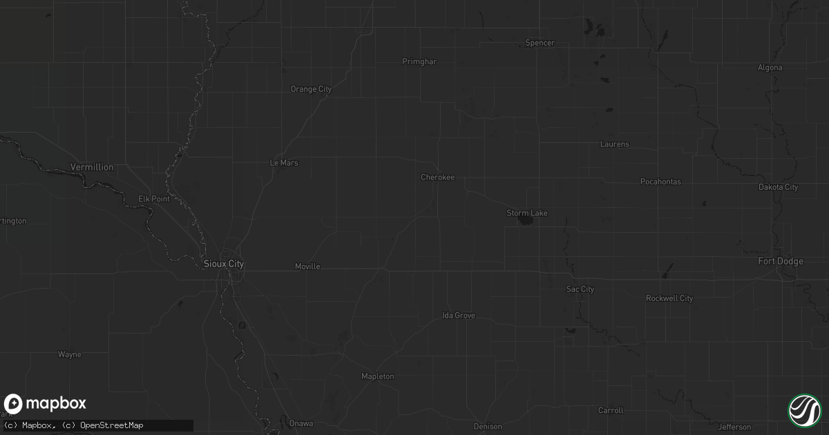 Hail map in Quimby, IA on July 1, 2026