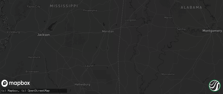 Hail map in Quitman, MS on July 1, 2026