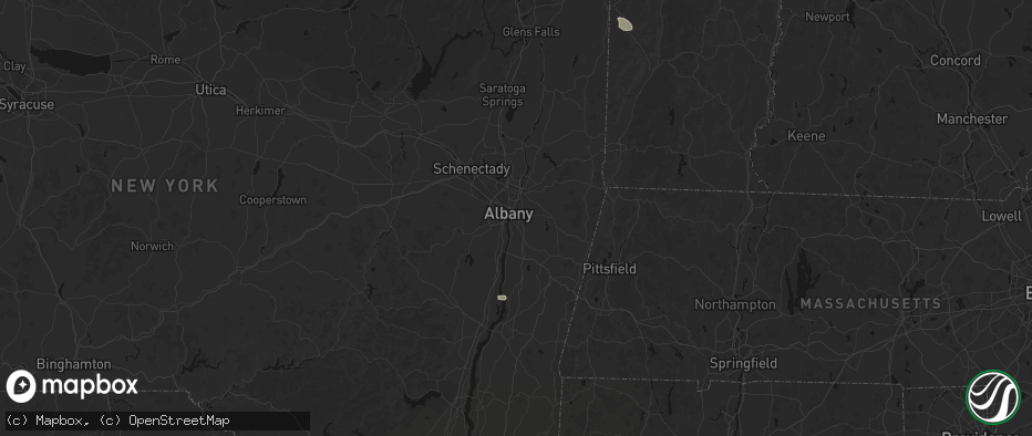 Hail map in Rensselaer, NY on July 1, 2026