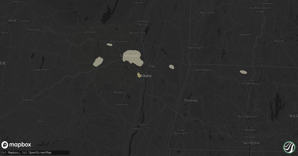 Hail map in Rensselaer, NY on July 1, 2026
