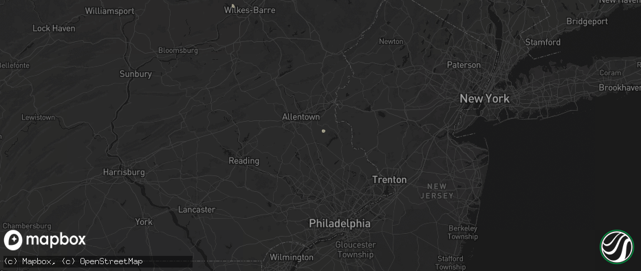 Hail map in Richlandtown, PA on July 1, 2026