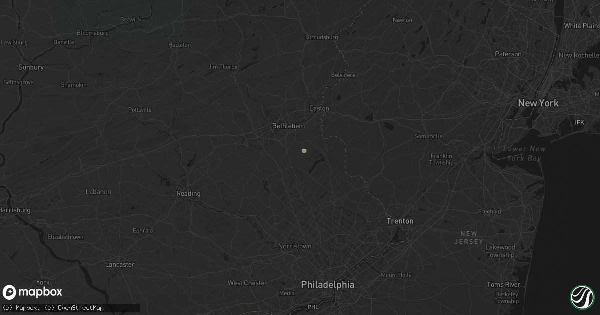 Hail map in Richlandtown, PA on July 1, 2026