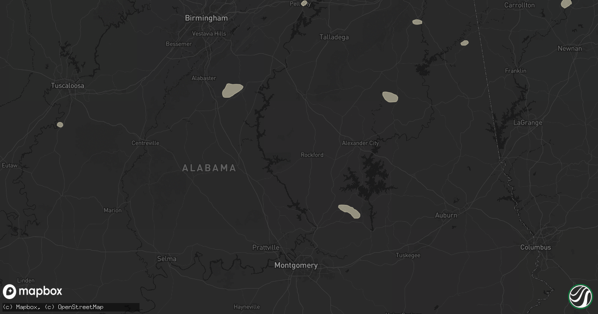 Hail map in Rockford, AL on July 1, 2026