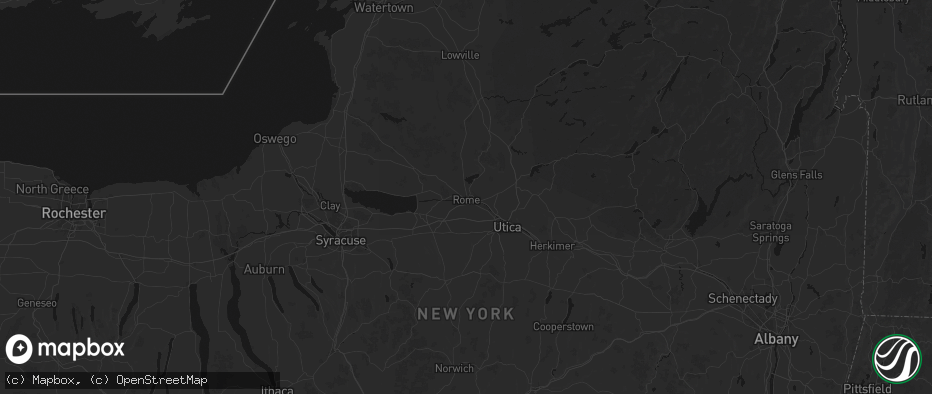 Hail map in Rome, NY on July 1, 2026