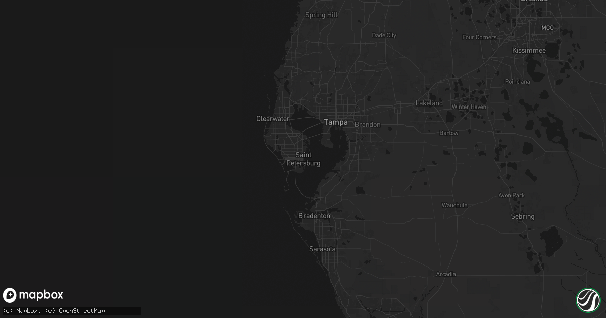 Hail map in Saint Petersburg, FL on July 1, 2026