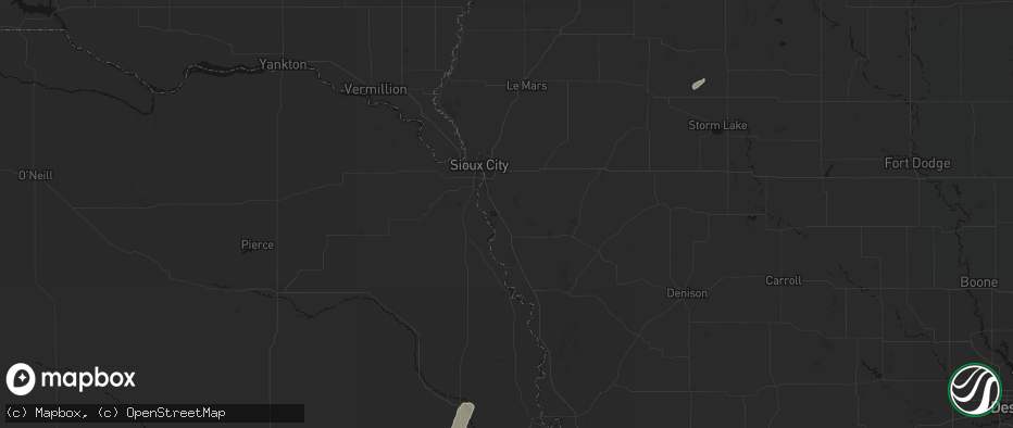 Hail map in Salix, IA on July 1, 2026